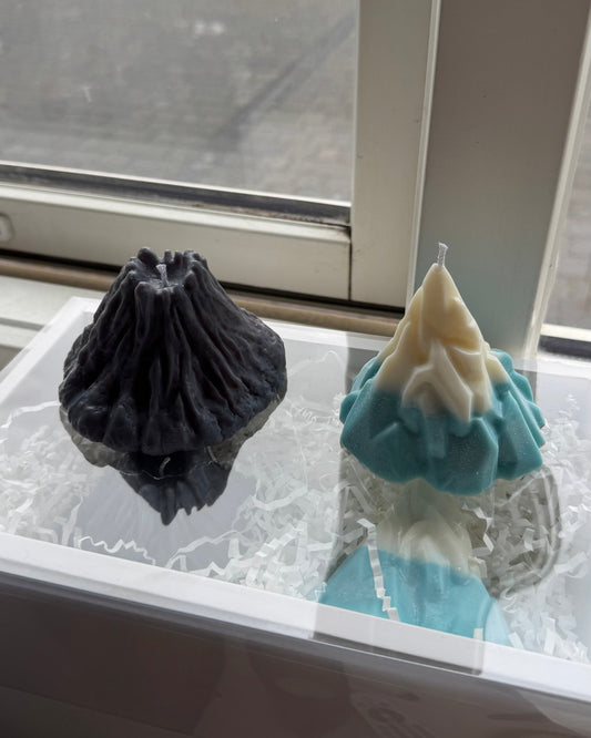 Volcano and glacier set