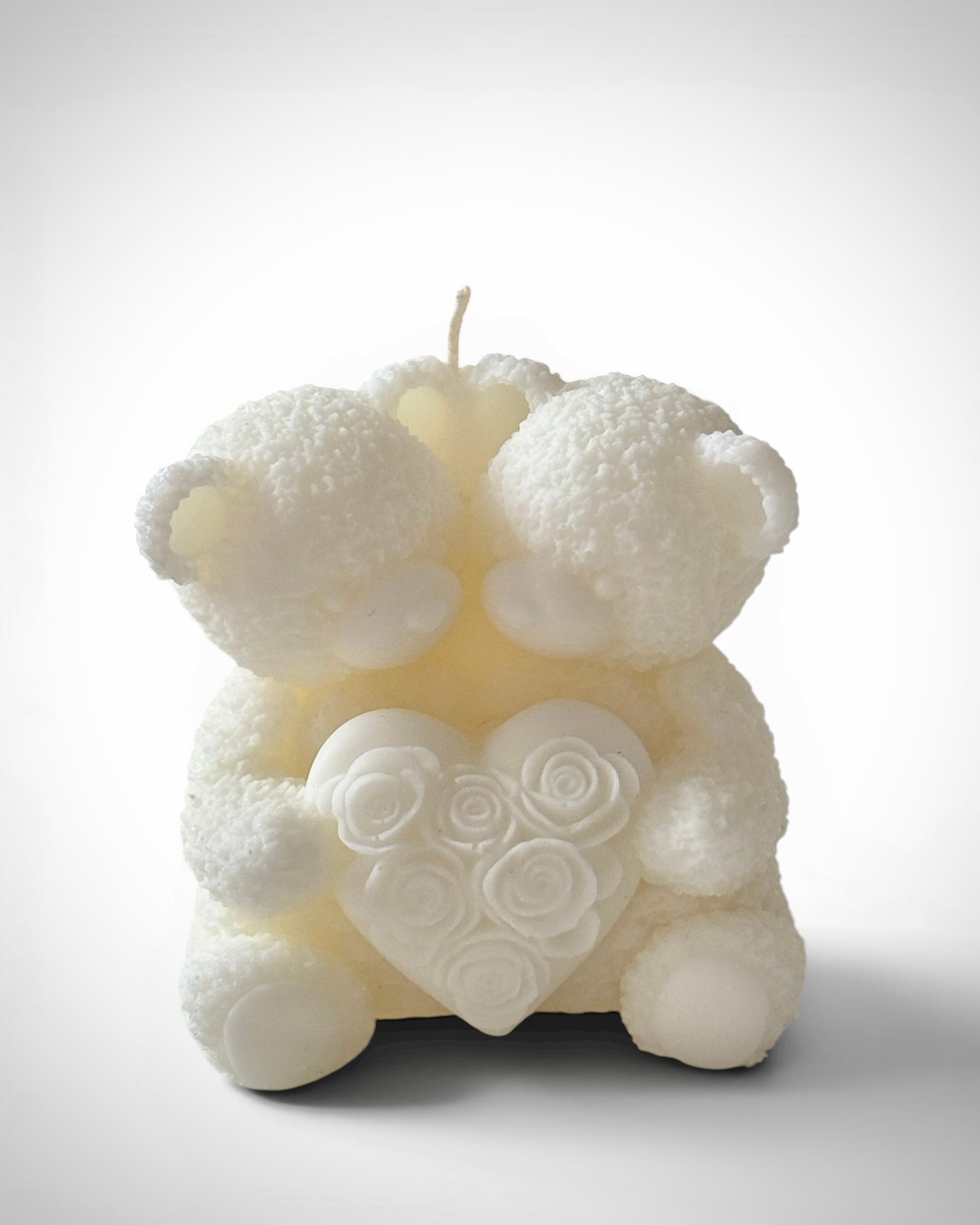 Two Hearts Teddy Candle