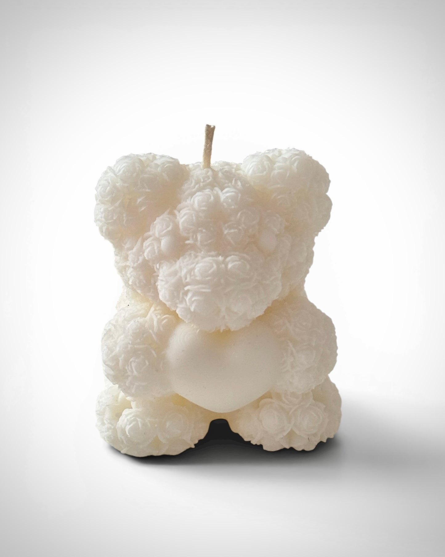 Teddy Bear with Floral Heart Candle